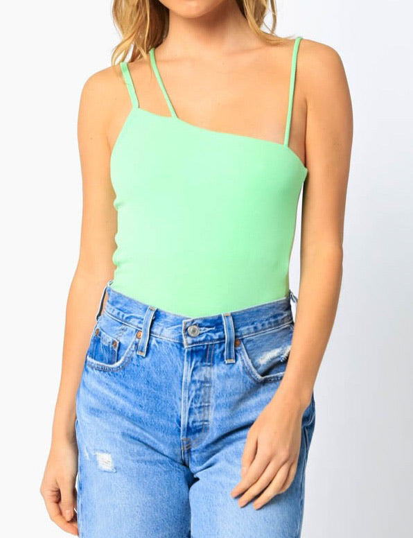 Blusa Verde Agua Tirantes Asimétricos