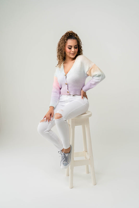 Sweater Degradado Botones Frente