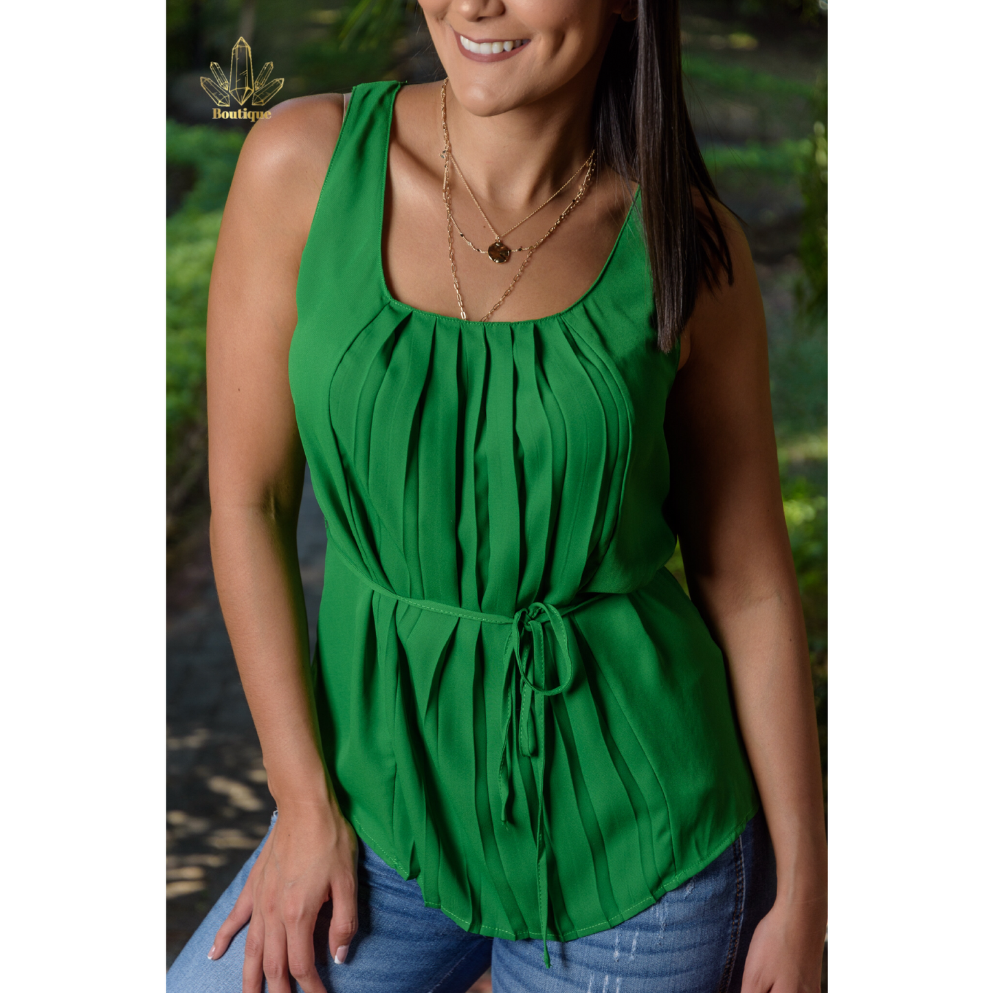 Blusa Verde Sin Mangas