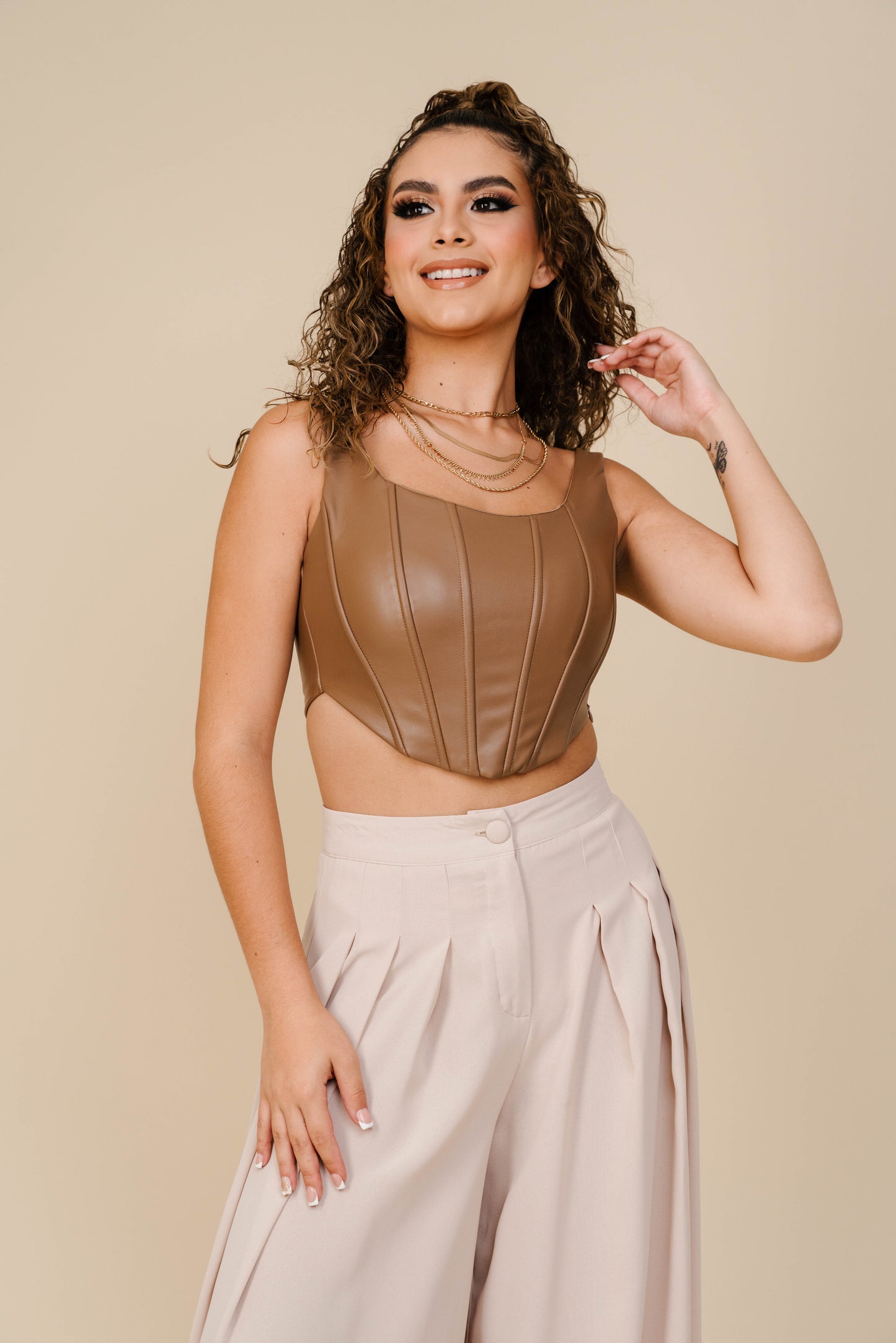 Corset Camel Cuerina