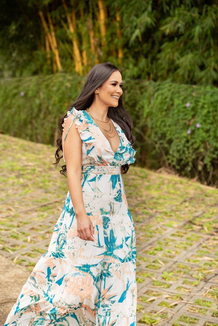 Vestido Floreado Largo
