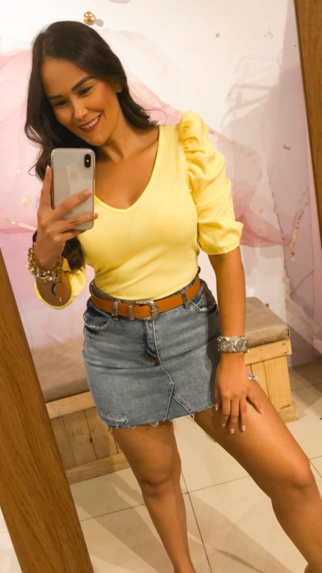 Blusa Amarilla Manga 3/4
