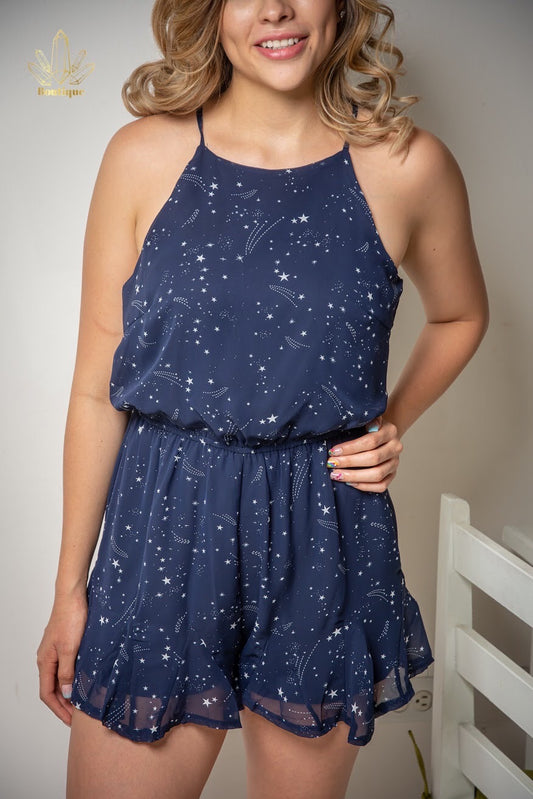 Romper Azul Estrellas Blancas