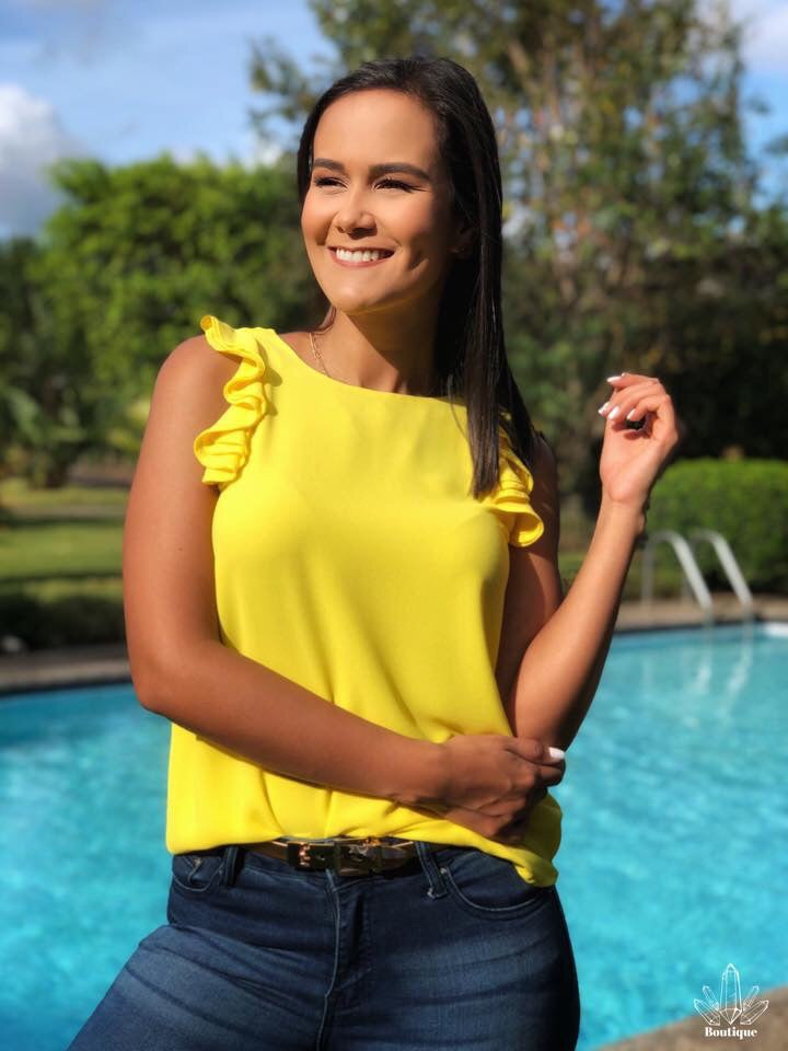 Blusa Amarilla Vuelos Mangas