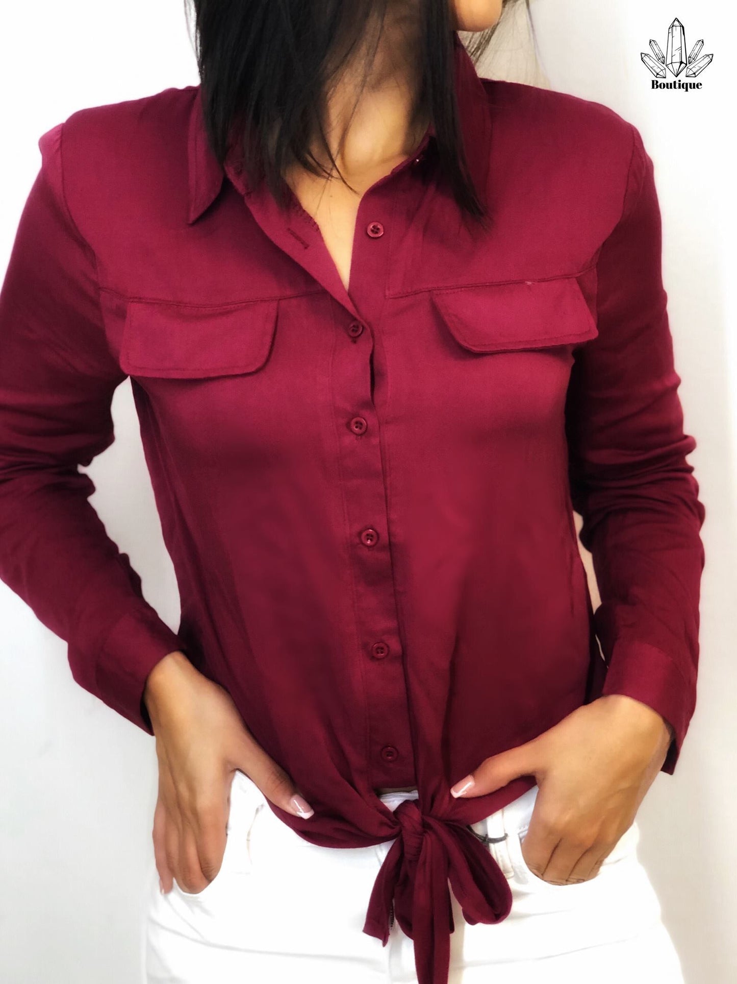 Blusa Manga Larga Nudo Frente