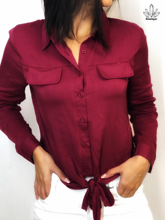 Blusa Manga Larga Nudo Frente