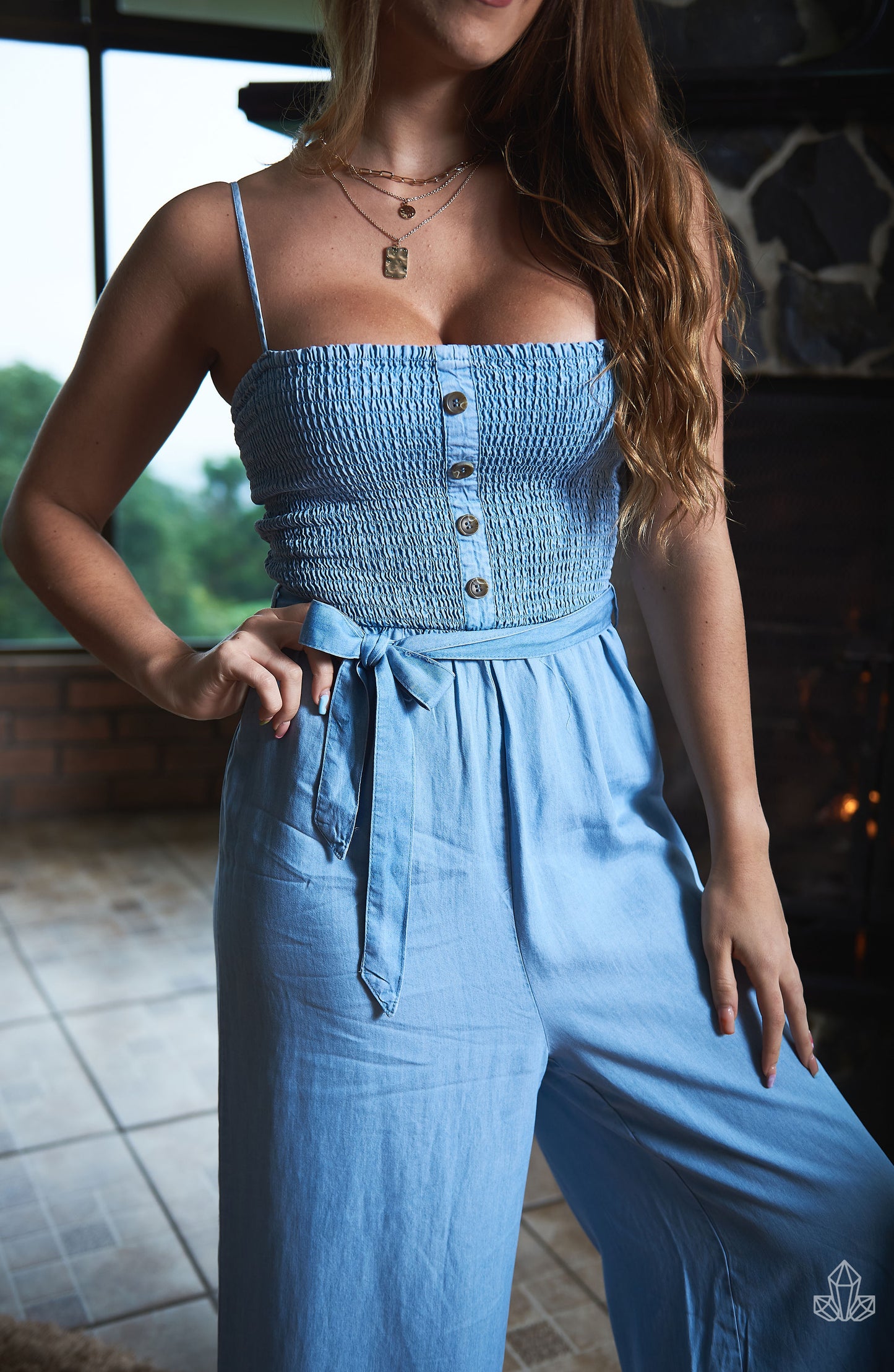 Enterizo Celeste Tirantes
