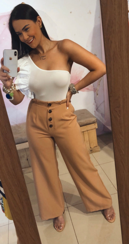 Bodysuit Blanco Vuelo Una Manga