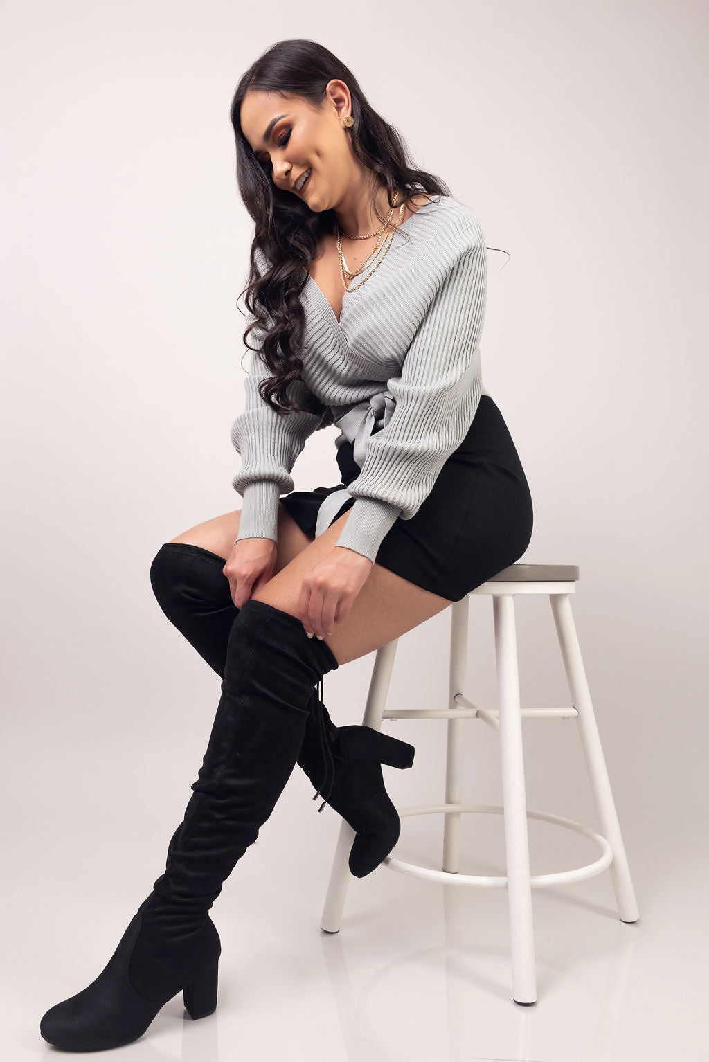 Mezclilla Botas Largas Negras Con Pantalon Outfit Botas Negras