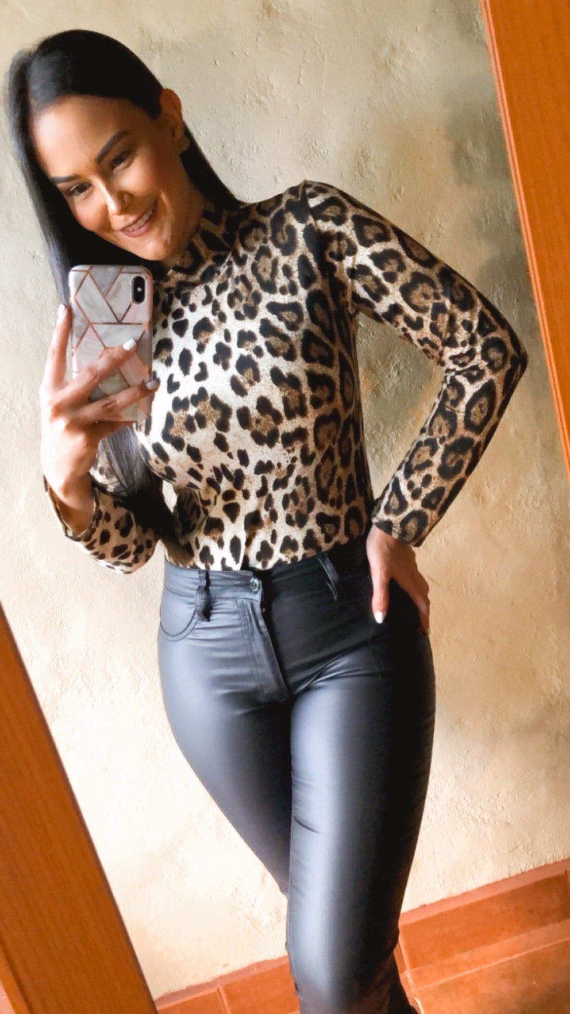 Bodysuit Leopardo Manga Larga
