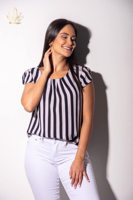 Blusa Azul Rayas