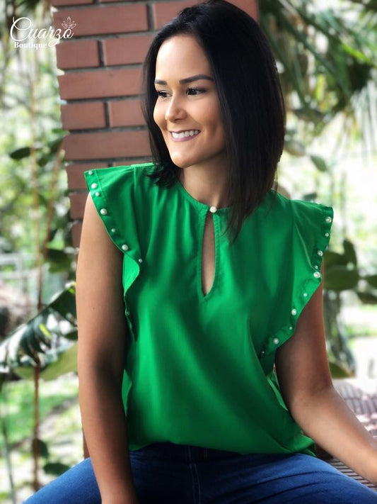 Blusa Perlas Mangas