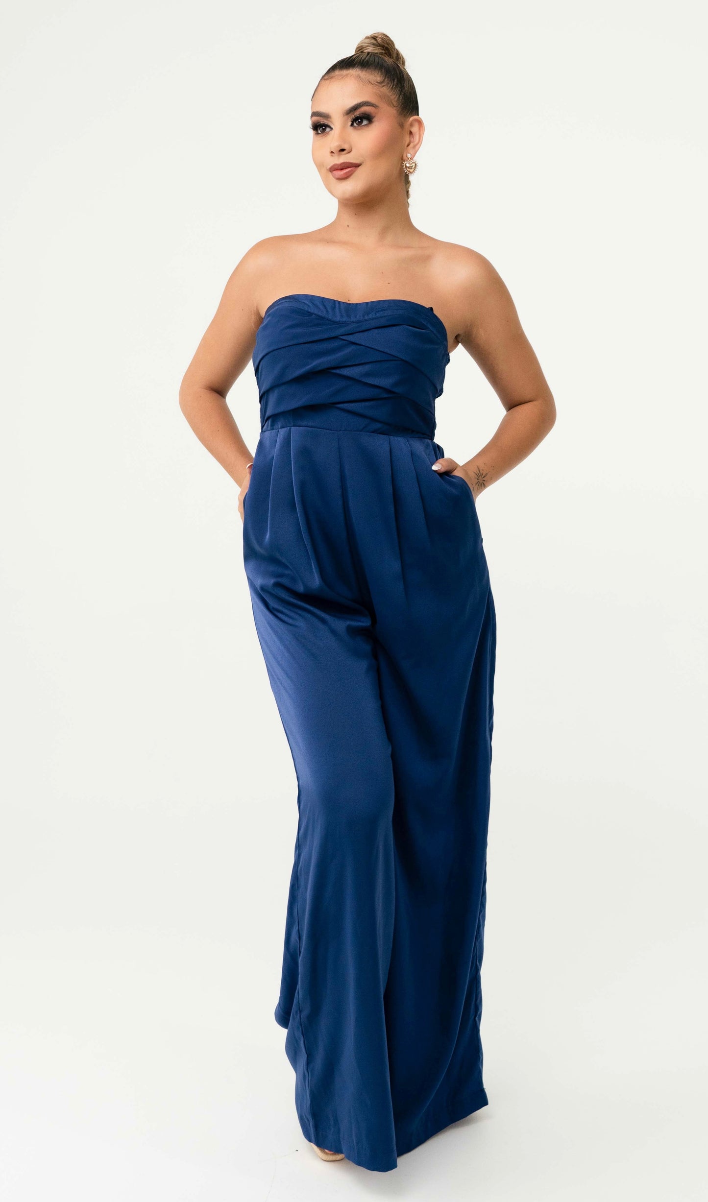 Enterizo Azul Strapless