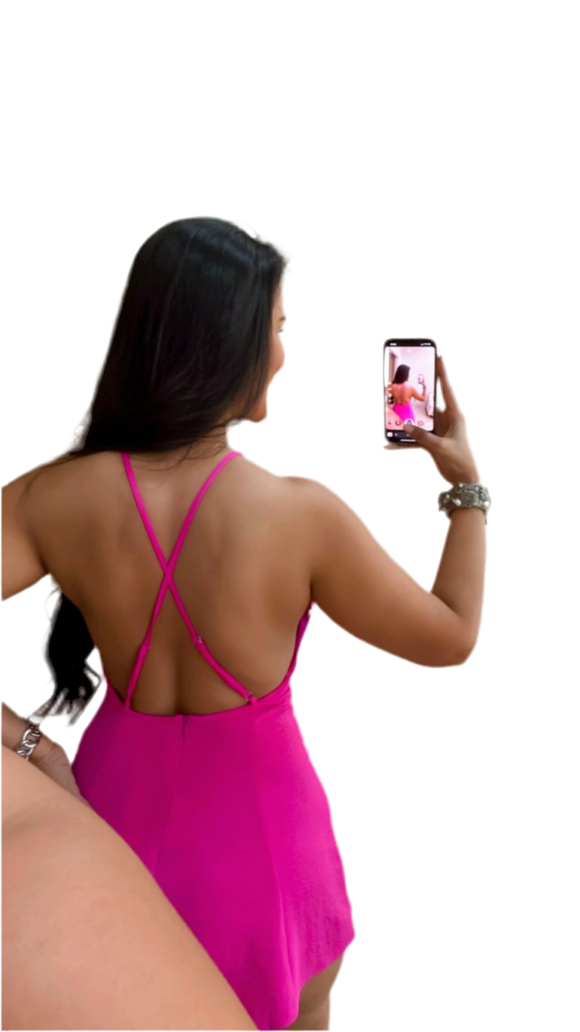 Romper Fucsia Escote Espalda