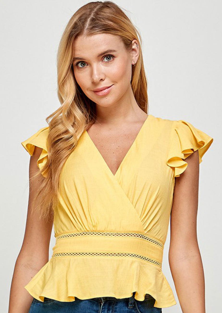 Blusa Amarilla Lazo Espalda
