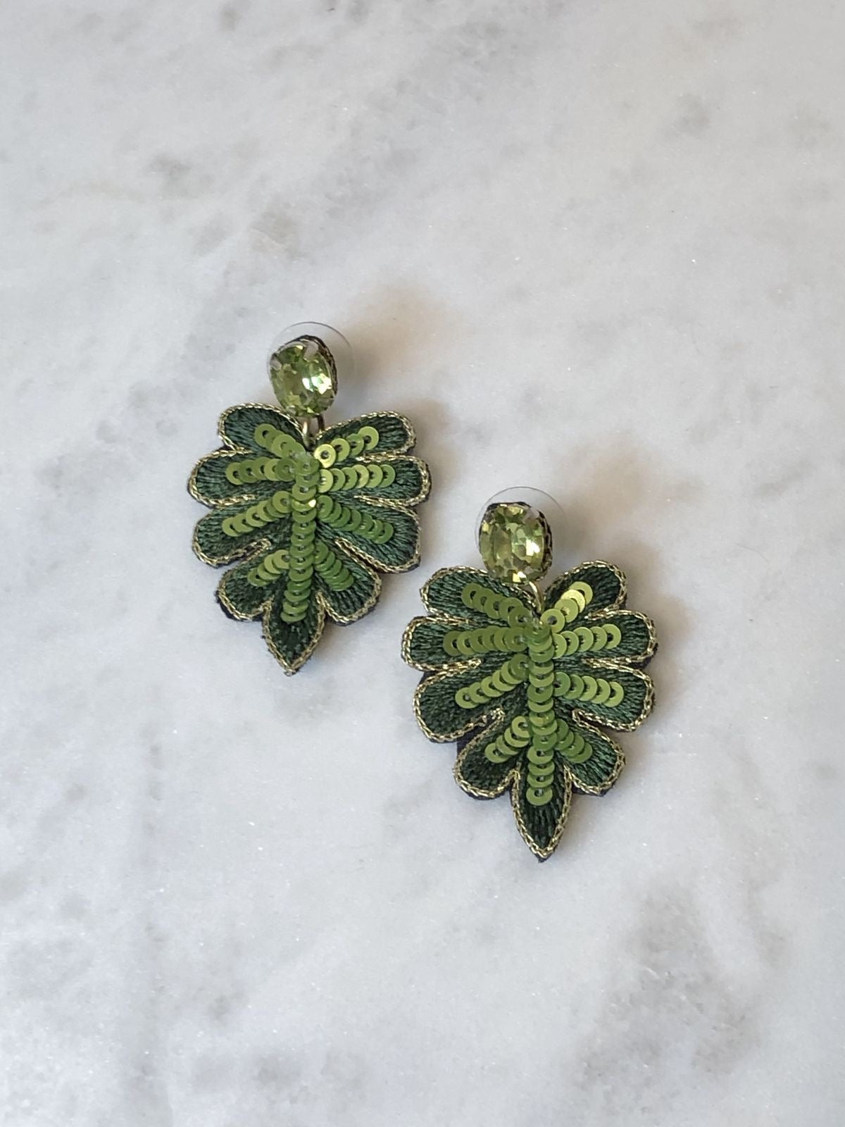 Aretes Hojas Verdes