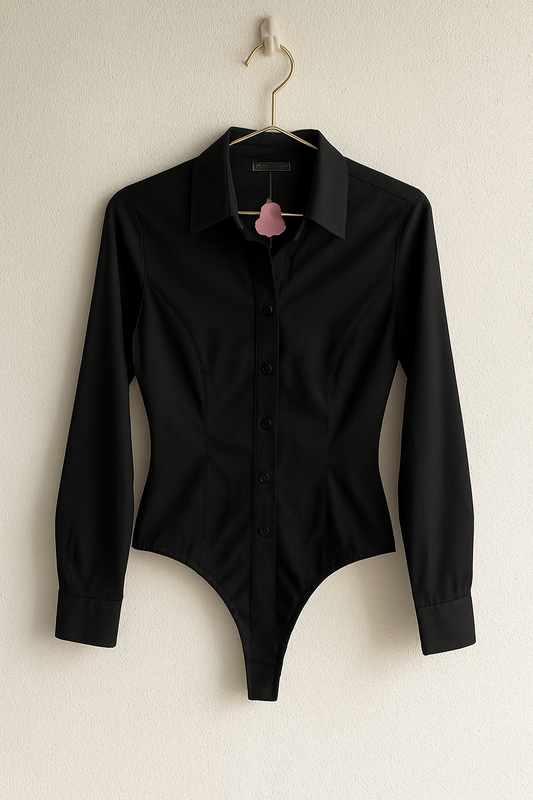 Bodysuit Negro Manga Larga