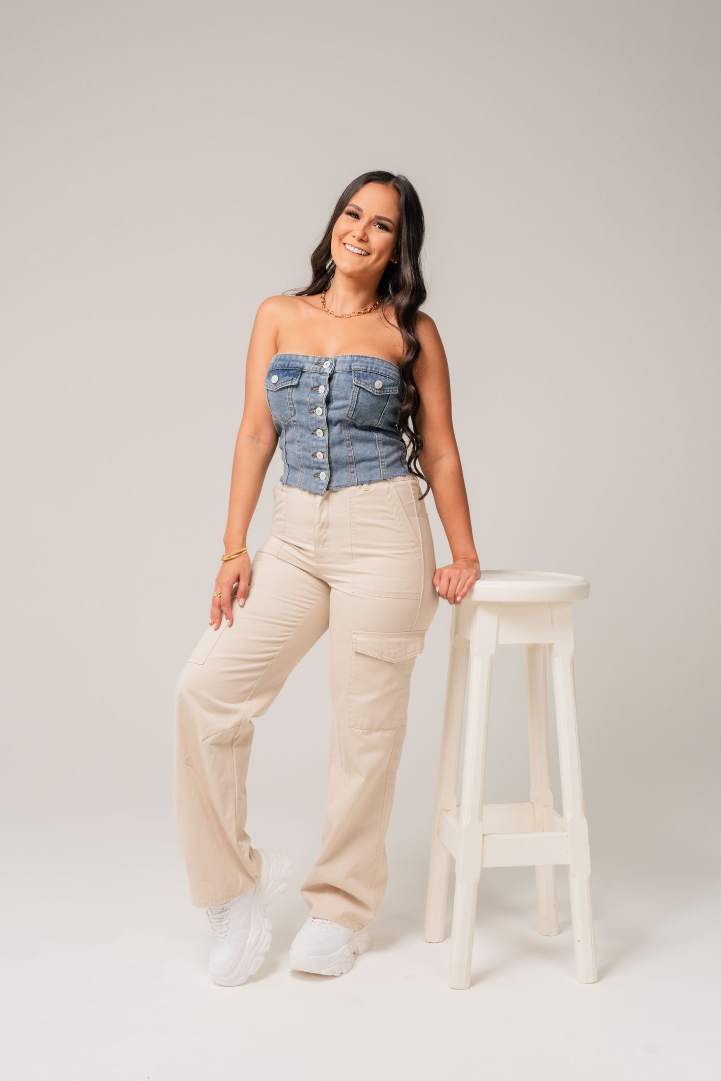 Blusa Mezclilla Strapless