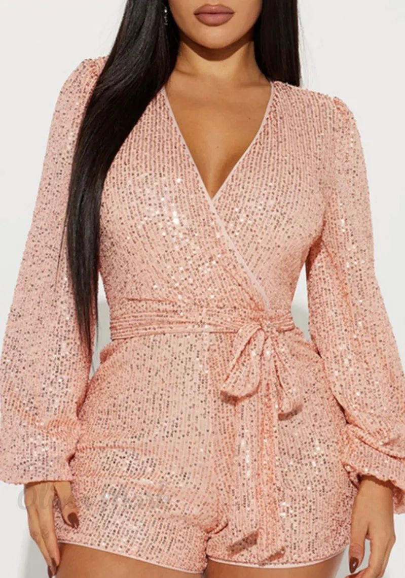 Romper Beige Lentejuelas