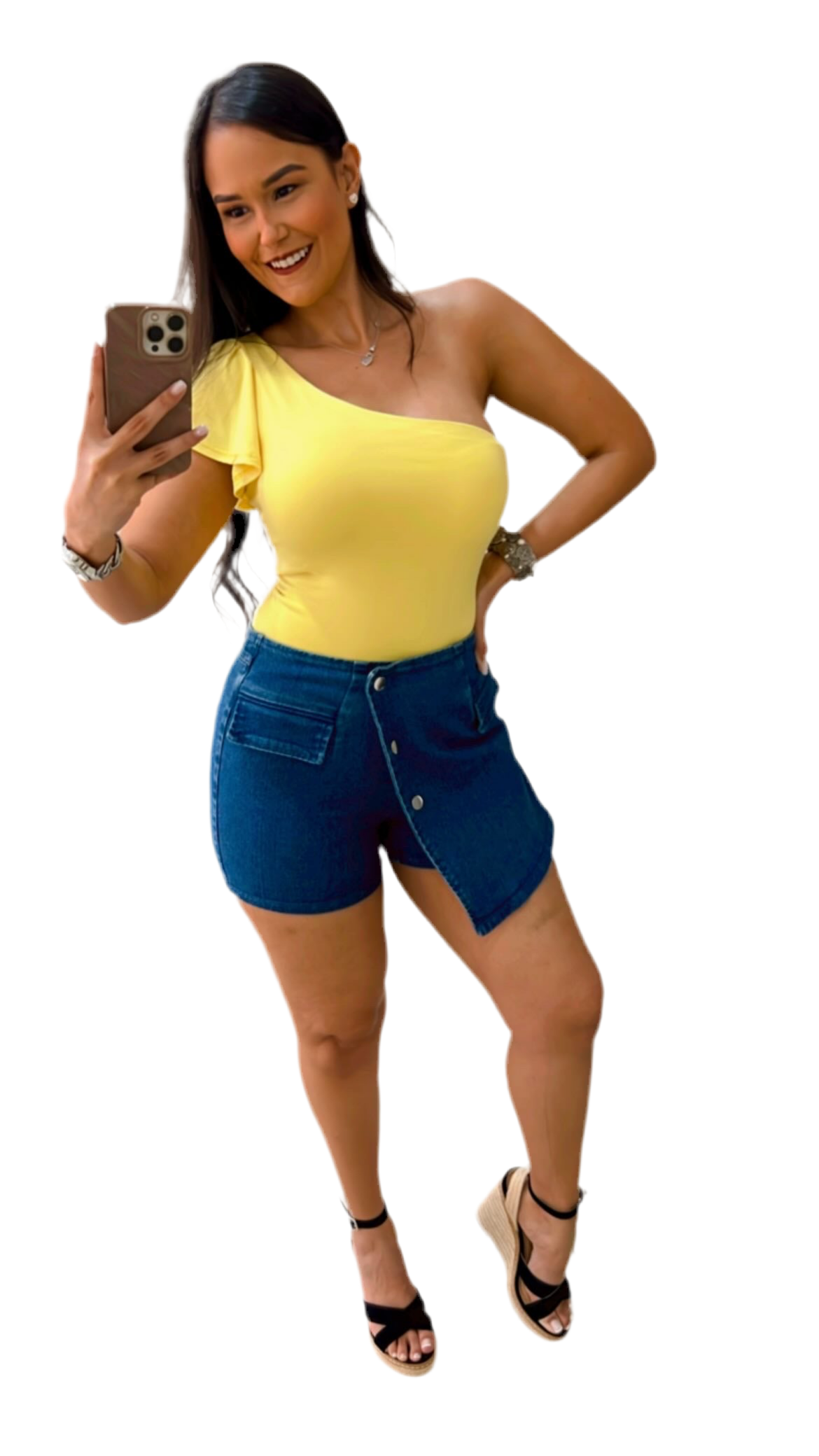 Skort Mezclilla Tres Botones