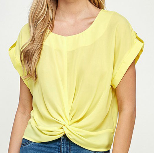 Blusa Amarilla Nudo Frente