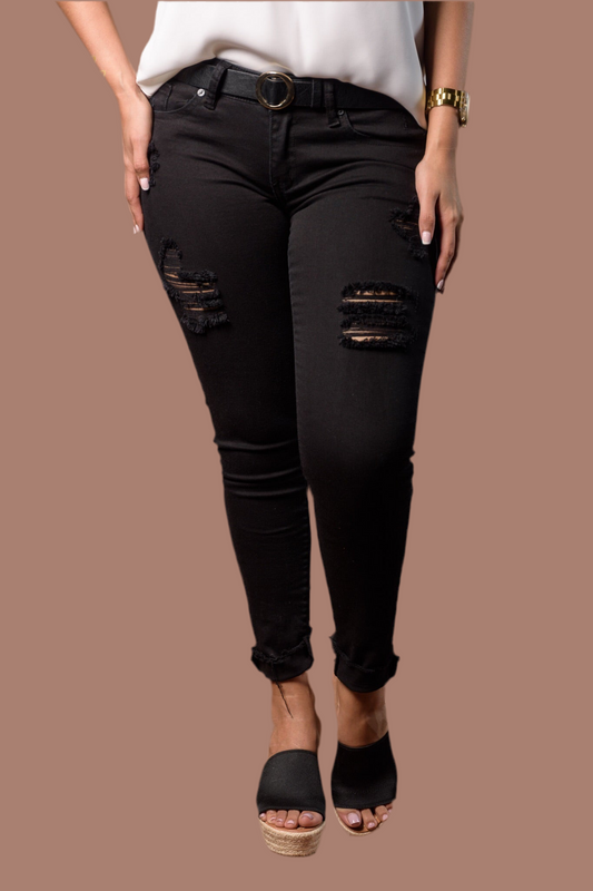 Pantalon Negro Huecos
