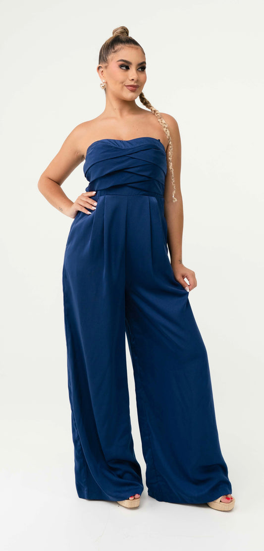 Enterizo Azul Strapless