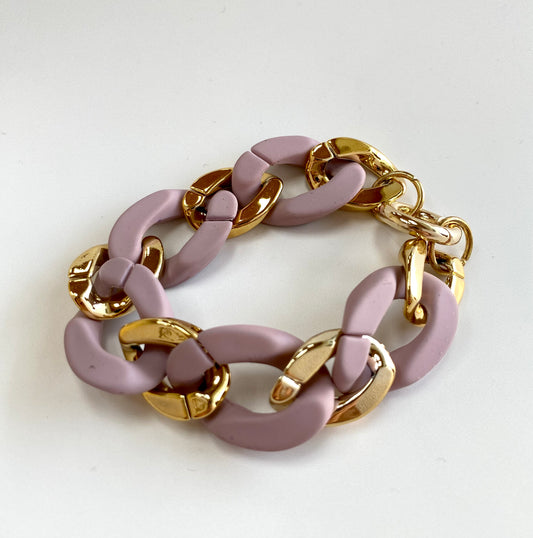 Pulsera Rosa con Dorado