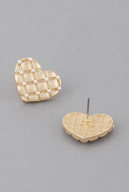 Aretes Corazon Dorado