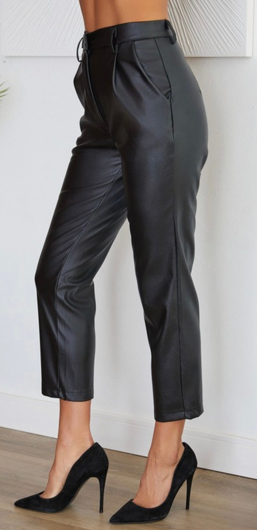 Pantalon Negro Cuerina