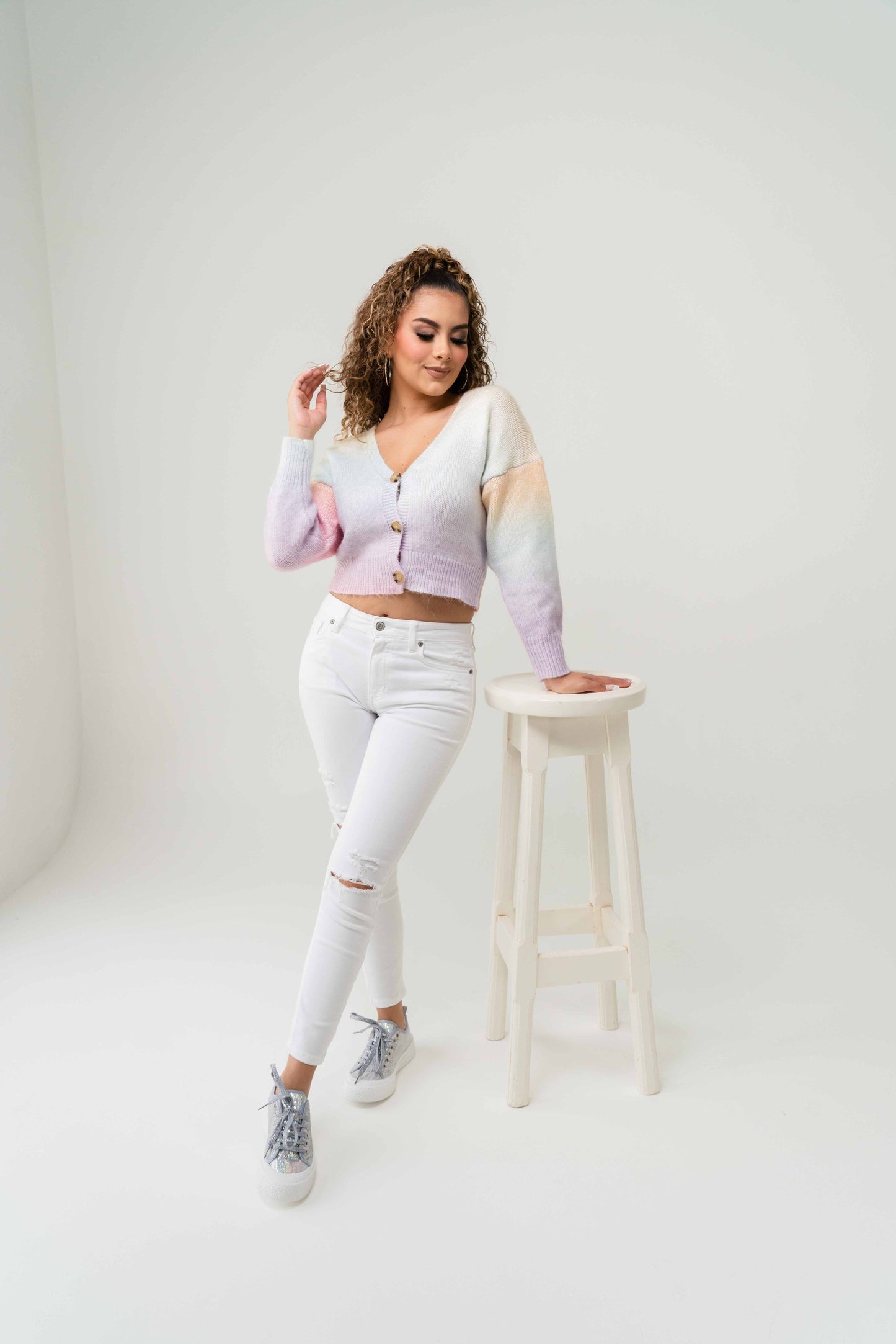 Sweater Degradado Botones Frente