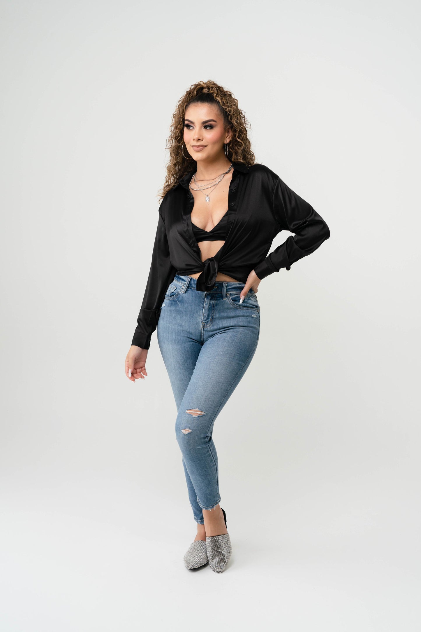 Camisera Negra con Bralette