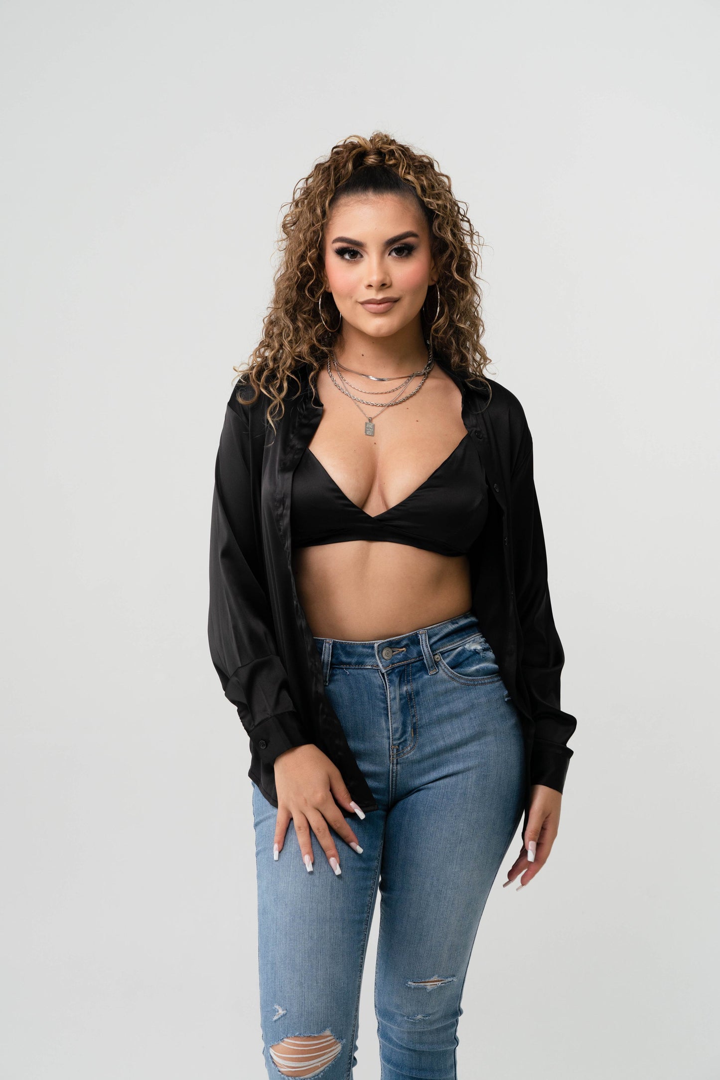 Camisera Negra con Bralette