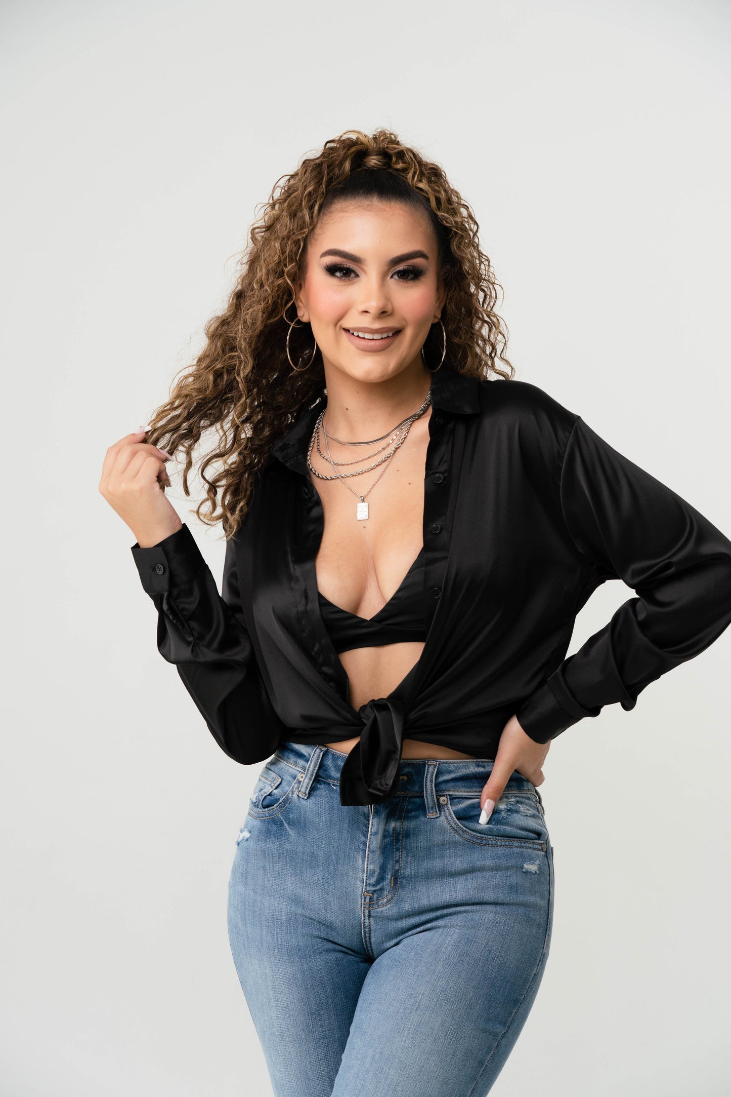 Camisera Negra con Bralette