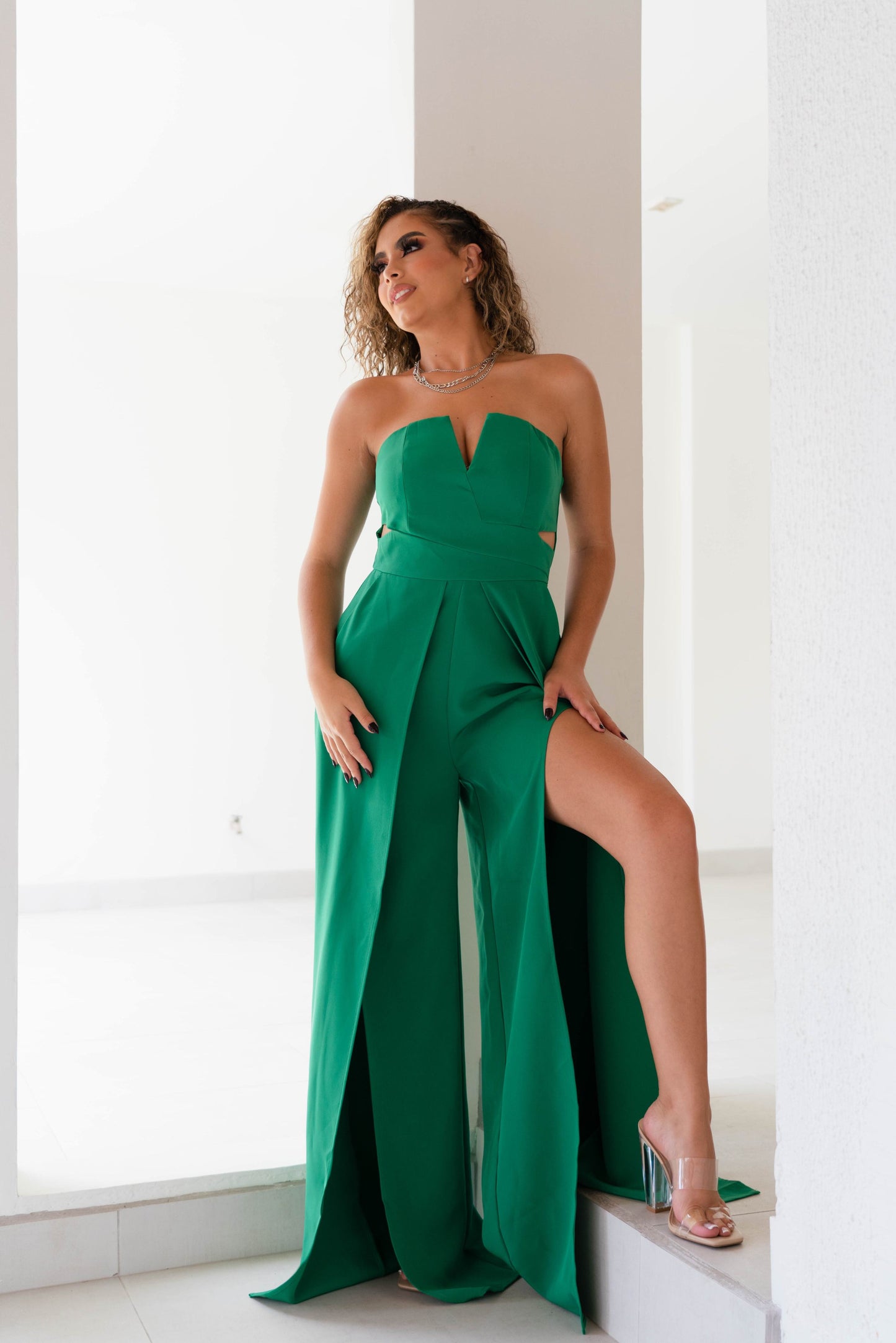 Enterizo Verde Strapless