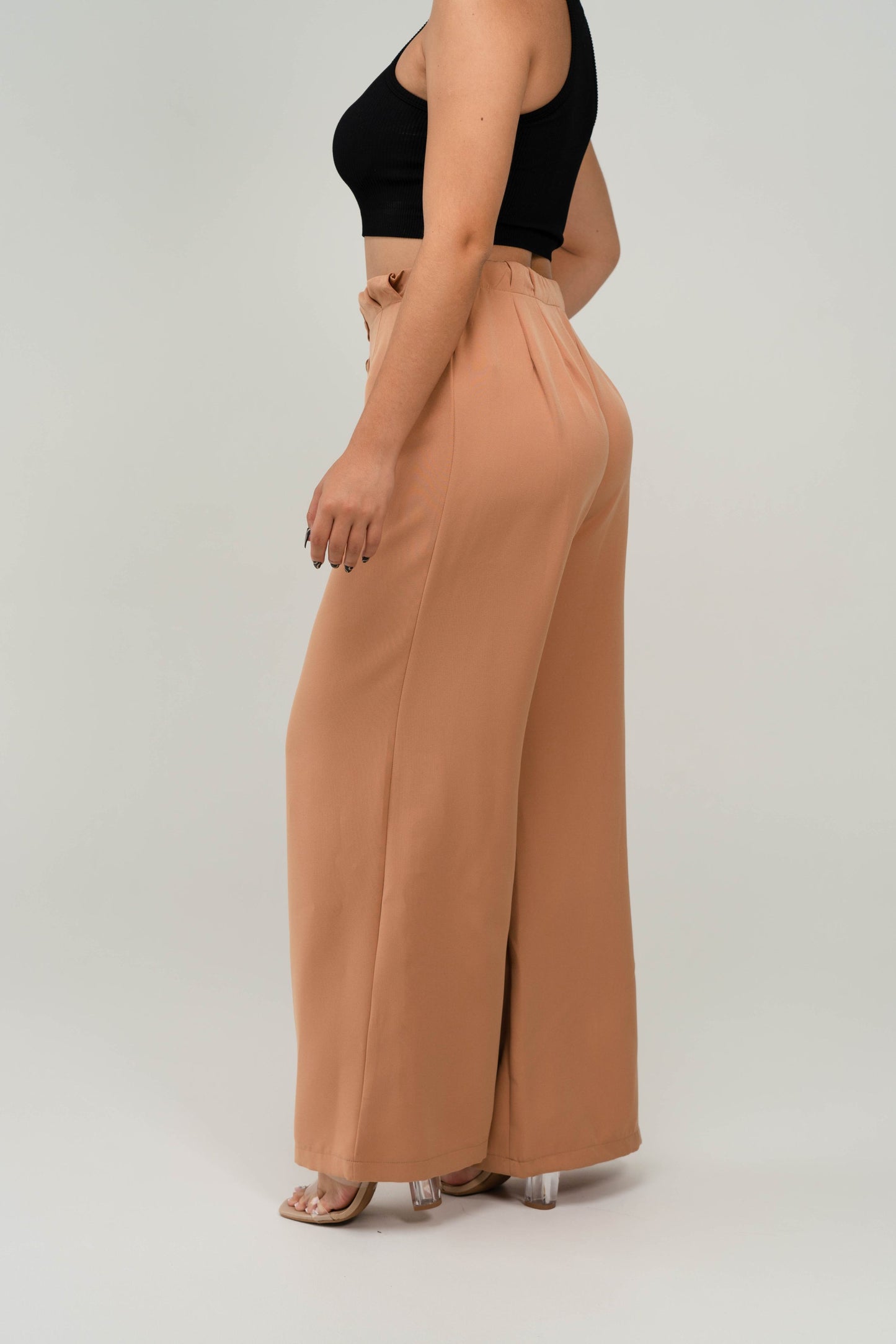Palazzo Beige Botones Frente