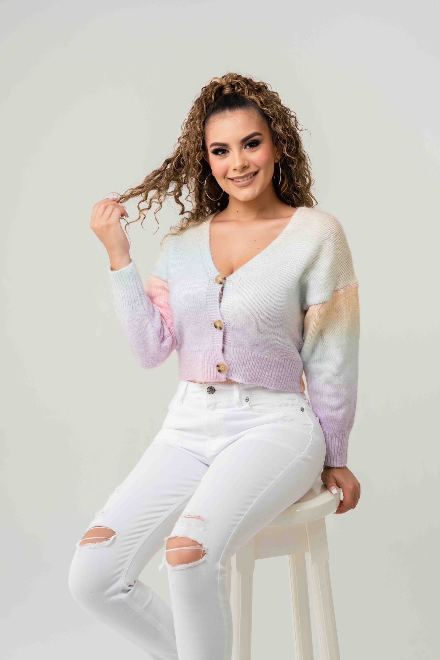 Sweater Degradado Botones Frente