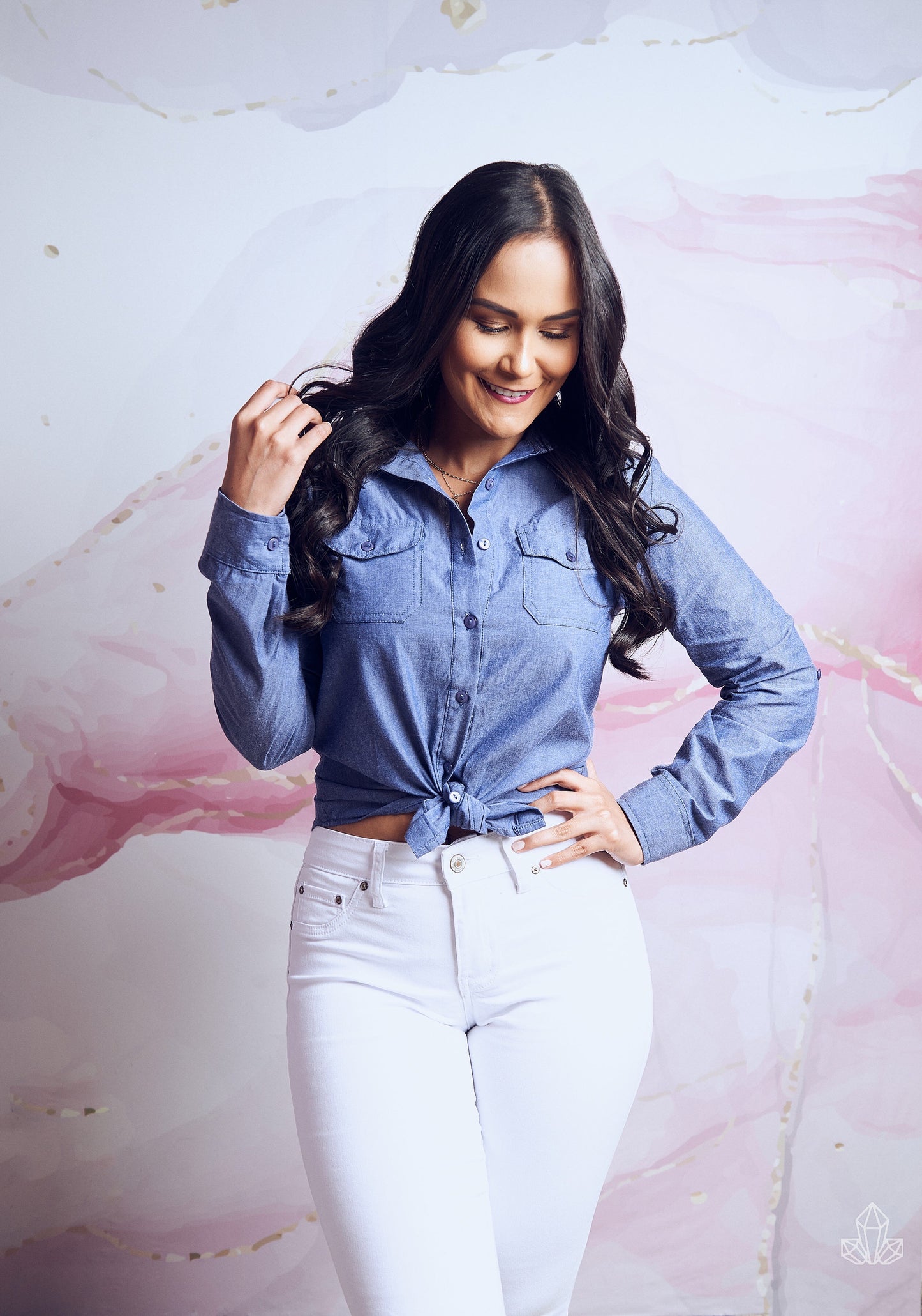 Blusa Mezclilla Manga Larga