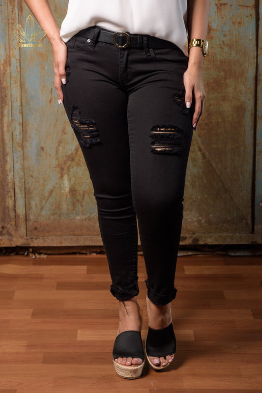 Pantalon Negro Huecos