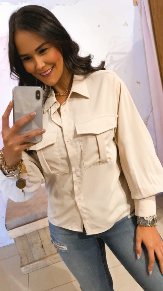 Camisera Beige