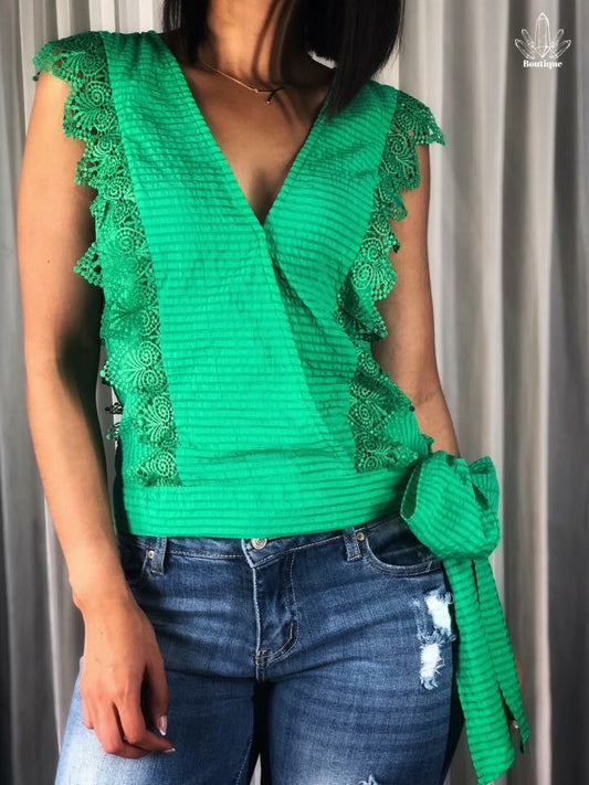 Blusa Verde Sin Mangas