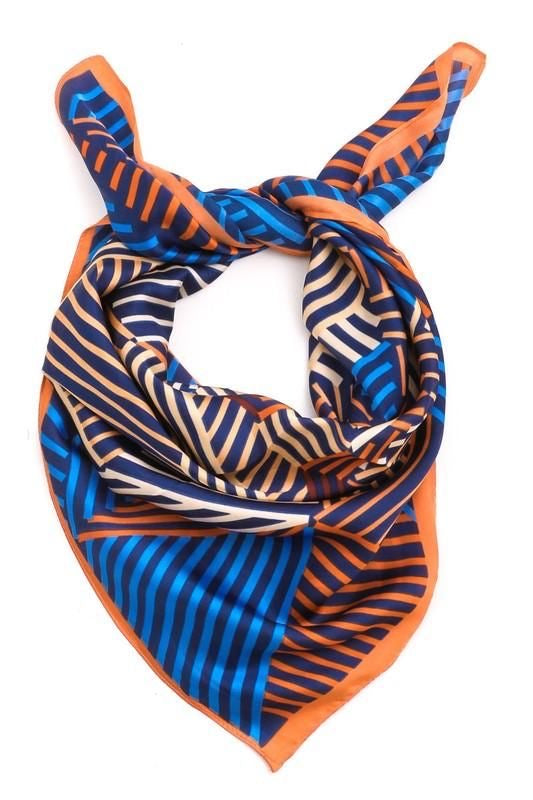 Pañuelo Naranja Celeste y Beige