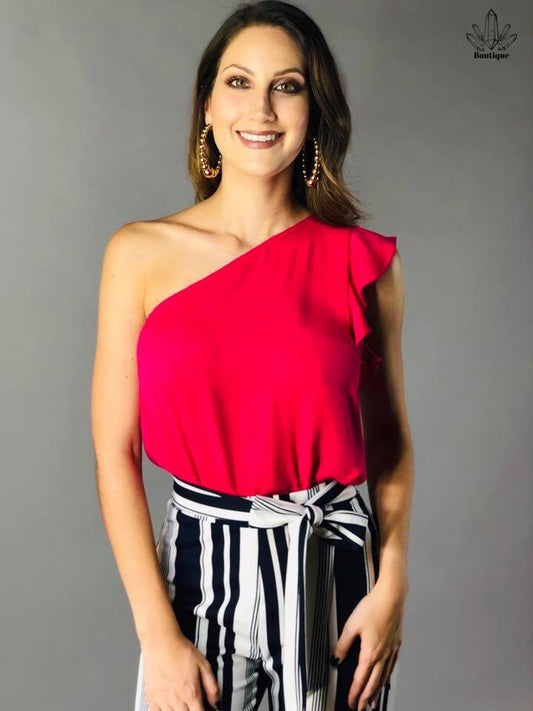 Blusa Fucsia One Shoulder
