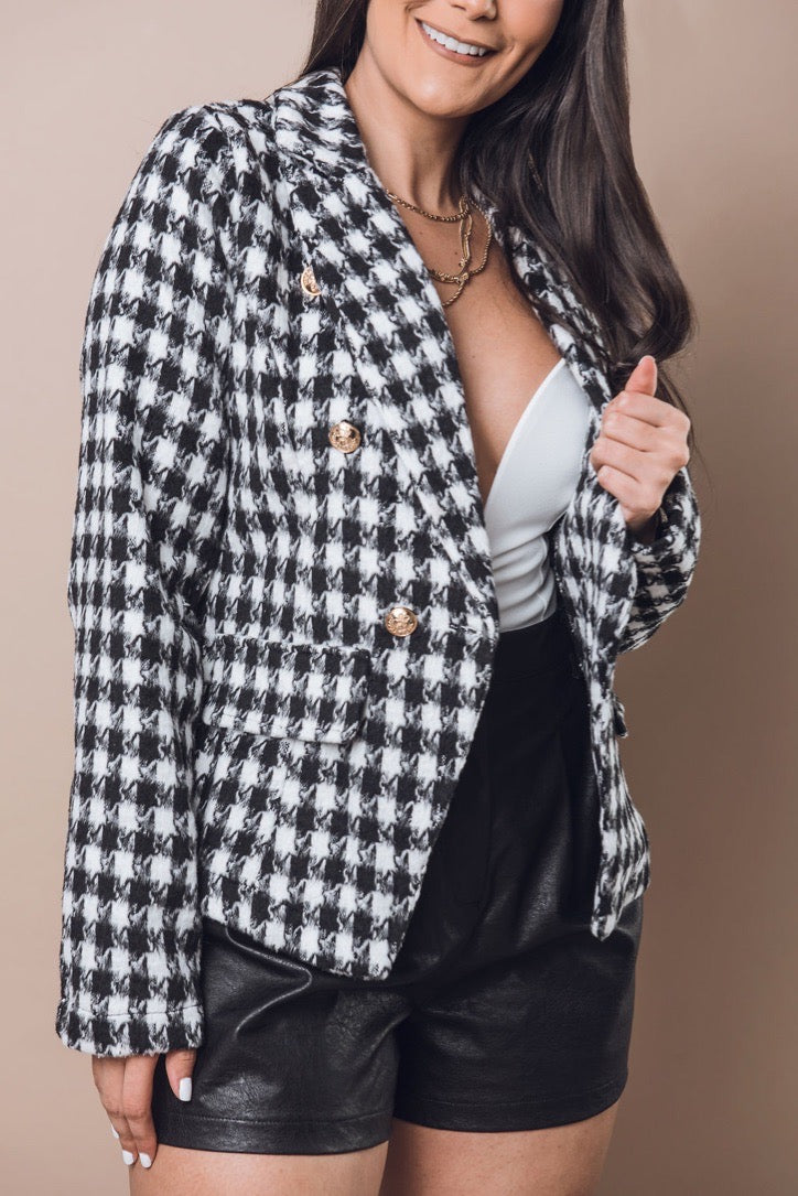 Blazer Estampado Pata de Gallo