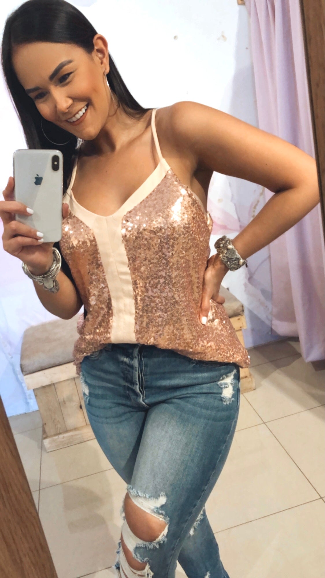 Blusa Lentejuelas Tirantes