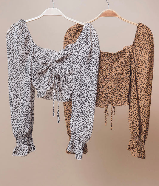 Blusa Leopardo Manga Larga
