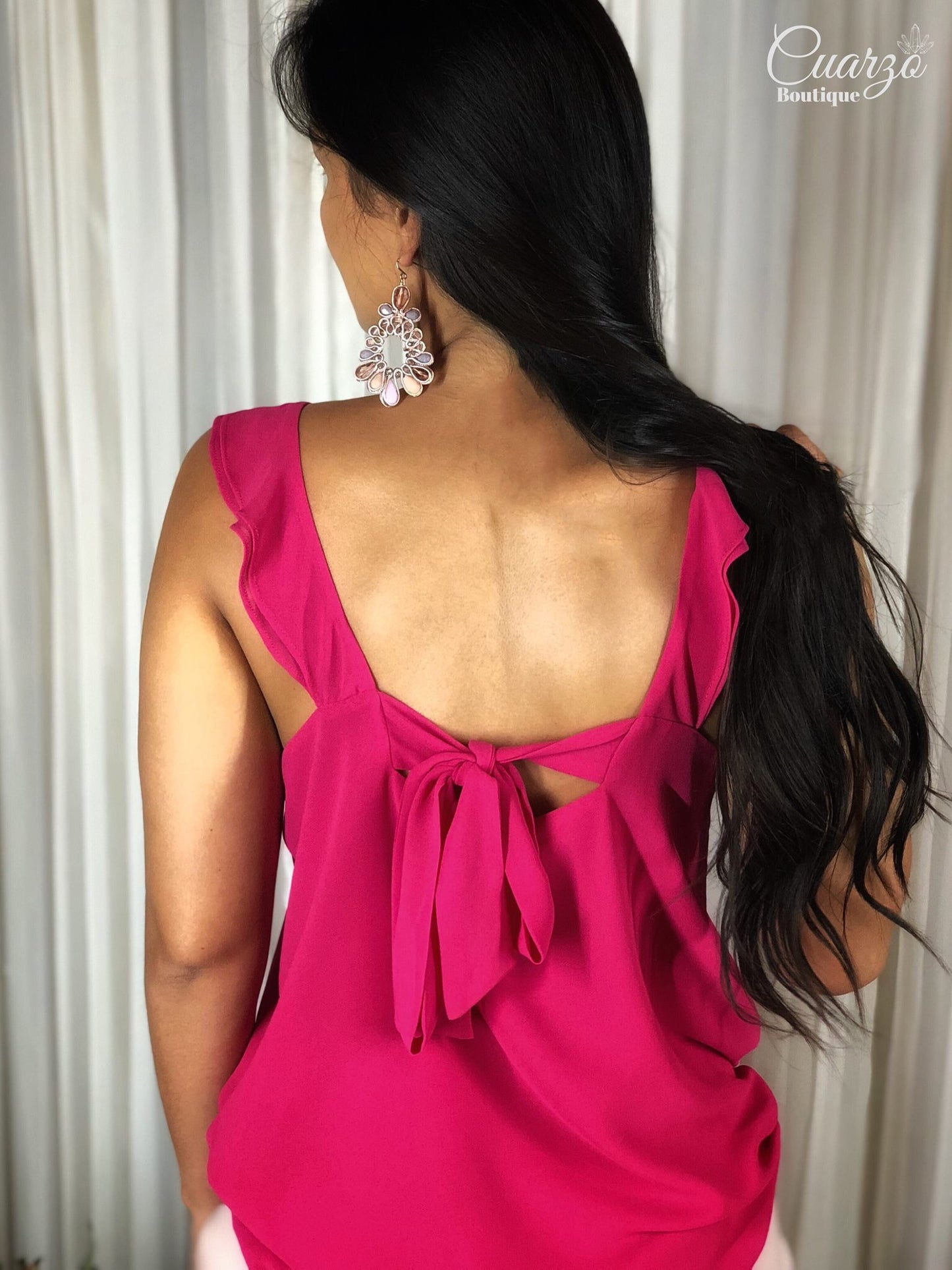 Blusa Fucsia Lazo Espalda