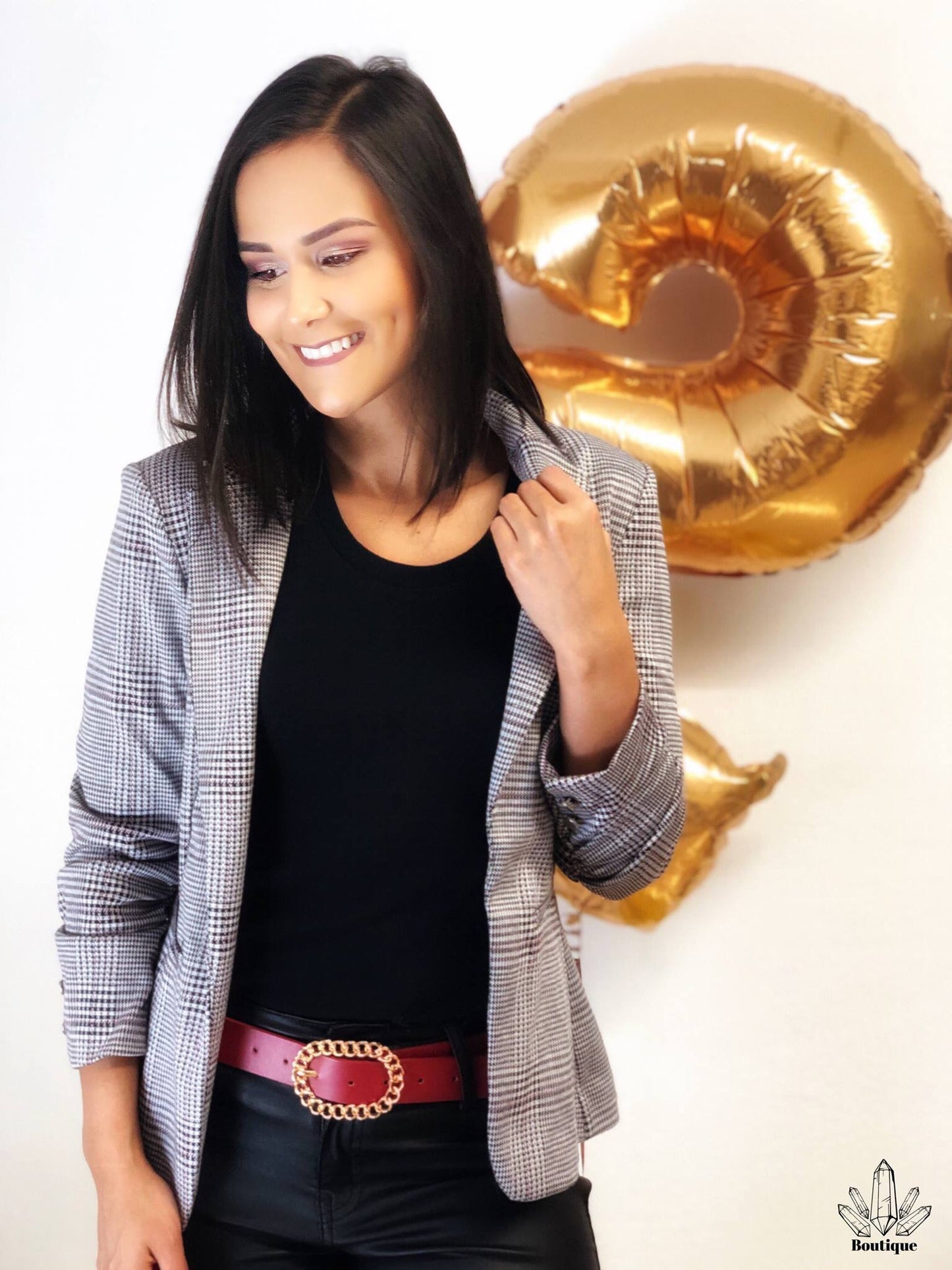 Blazer Gris Cuadros