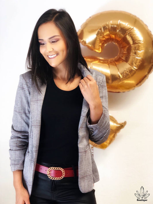 Blazer Gris Cuadros