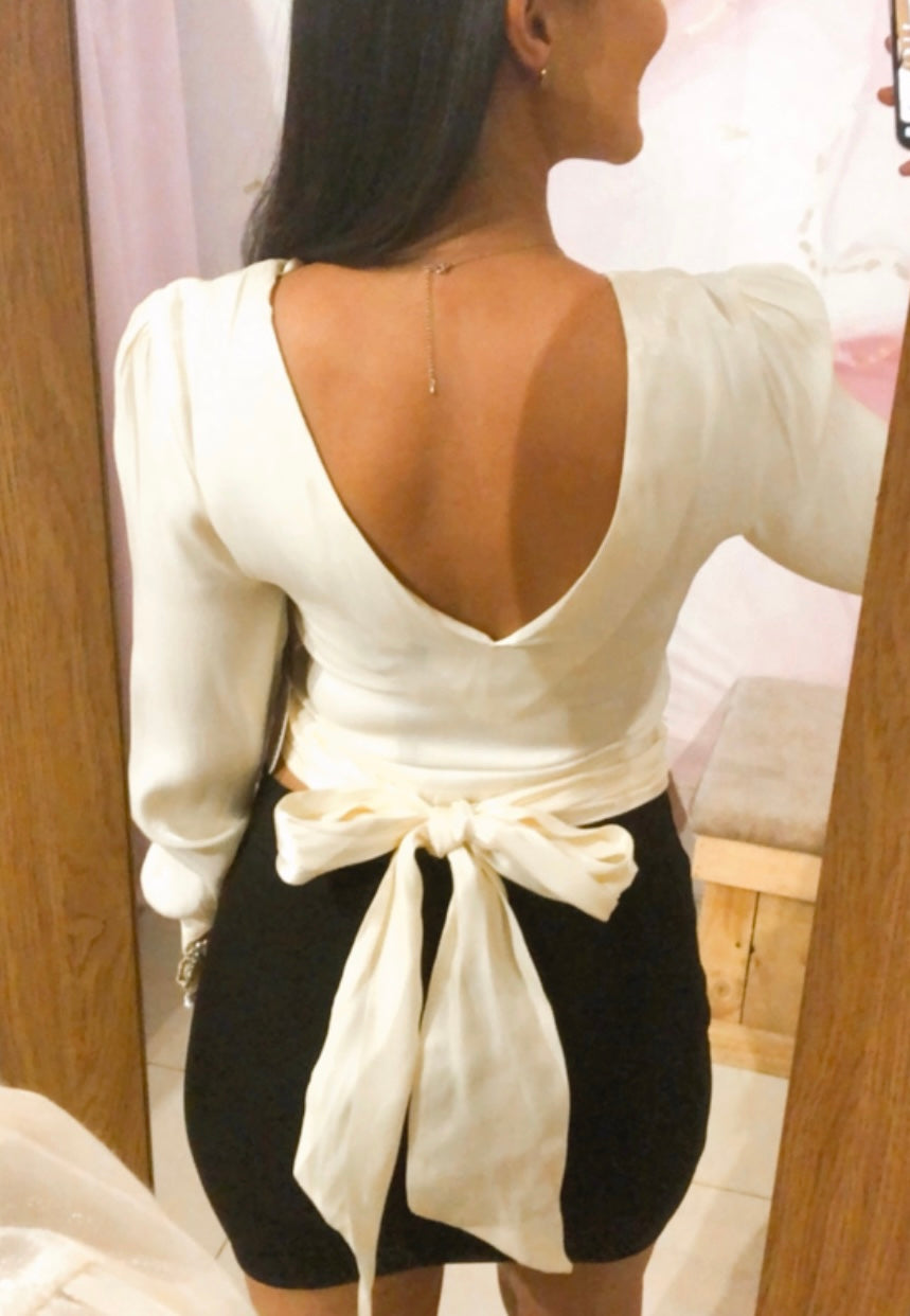 Blusa Beige Manga Larga